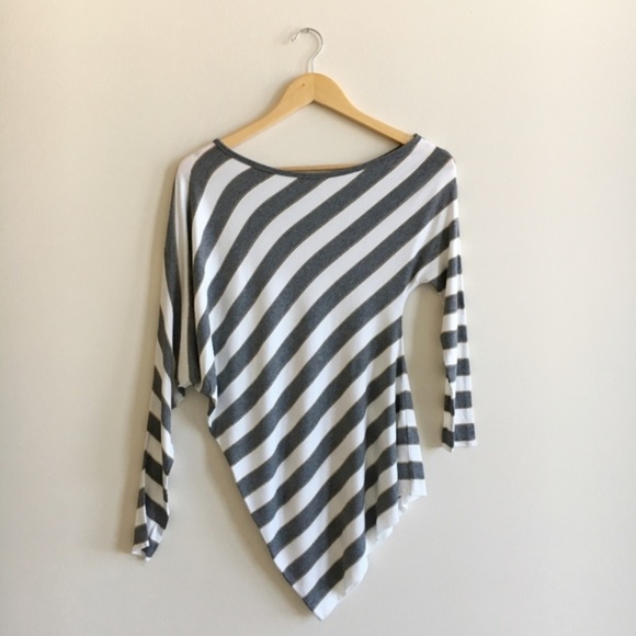 Anthropologie Tops - Anthropologie Charming Asymmetrical Striped Top